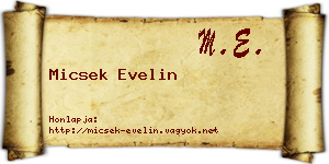 Micsek Evelin névjegykártya